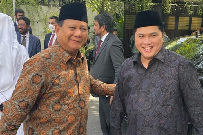 Ketua Umum Partai Gerindra, Prabowo Subianto dan Menteri BUMN Erick Thohir. (Facbook.com/@Erick Thohir)
