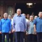 Keluarga besar Koalisi Indonesia Maju menerima Silahturahmi dari Presiden RI ke - 6 Susilo Bambang Yudhoyono bersama Agus Harimurti Yudhoyono. (Facbook.com/@Airlangga Hartarto)  
