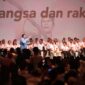 Acara deklarasi dukungan Prabowo Subianto-Gibran Rakabuming Raka oleh organisasi Pandawa Lima di Djakarta Theater, Jakarta. . (Dok. Tim Media Prabowo-Gibran)  