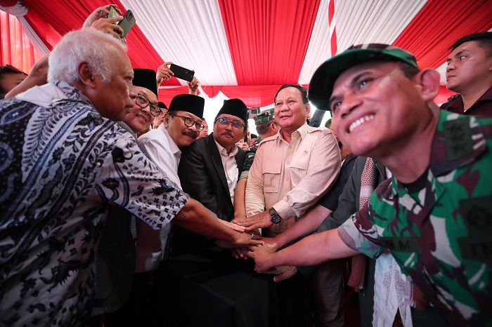 Menteri Pertahanan (Menhan) RI Prabowo Subianto di Bangkalan, Madura, Jawa Timur. (Dok. Tim Media Prabowo)  