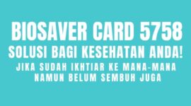 Pemesanan BioSaver Card 5758 di wilayah aglomerasi Jakarta dan sekitarnya, dapat menhhubungi pesan WhatsApp: 0811 115 7788 (Banny).  