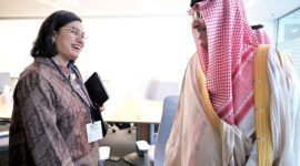 Menteri Keuangan (Menkeu) Sri Mulyani Indrawati kembali mengadakan pertemuan dengan Menteri Keuangan Kerajaan Arab Saudi, Mohammed bin Abdullah Al-Jadaan. (Facebook.com/@Sri Mulyani Indrawati )