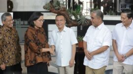Menteri Keuangan Sri Mulyani Indrawati menerima kunjungan Tim Gugus Tugas Sinkronisasi Pemerintahan Prabowo Subianto-Gibran Rakabuming Raka. (Instagram.com/@sufmi_dasco)