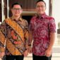 Bupati Minahasa Utara Joune Ganda bertemu dengan Simon Aloysius Mantiri. (Dok. Berita Manado)